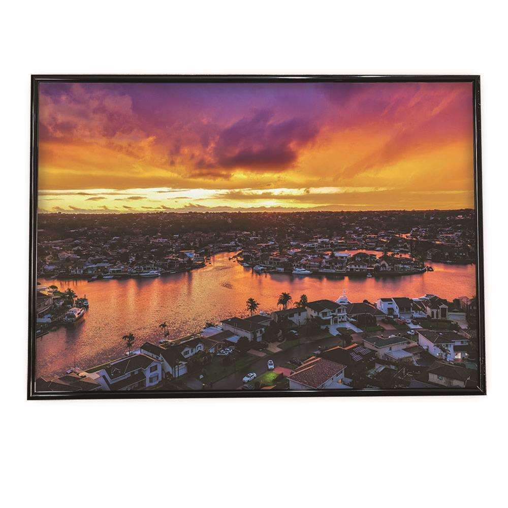 レインボー 夕暮れ サーフ アートプリント ポスター インテリア おしゃれ アート 西海岸 カリフォルニア 海 道 ハワイ 南国 浜辺 アメリカ サーファー 横【fg-poster-636】