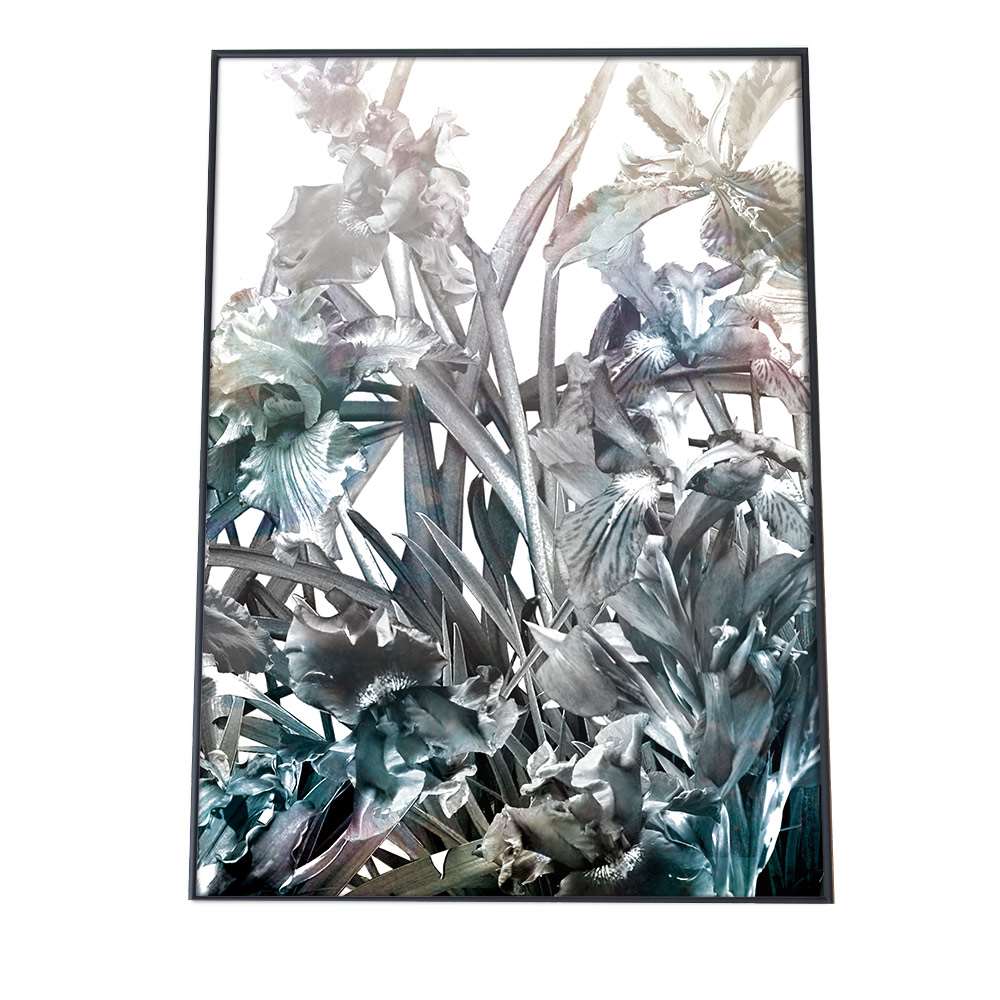 花 フラワー 植物 青 総柄 植物 ポスター 【選べる全サイズ＆用紙】 ポスター フォト フレーム オシャレ アート モダン シンプル オシャレ お洒落 a0 a1 a2 a3 a4 b0 b1 b2 b3 b4 特大 大きい 小さい 縦【pbg-poster-2142】