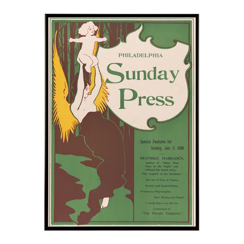 Philadelphia_Sunday_Press;_Jan._5超古いポスター 復刻 デジタルリマスター 古典 アンティーク 中世 昭和 大正 歴史 インテリア おしゃれ プリントポスター フォト オシャレ アート モダン