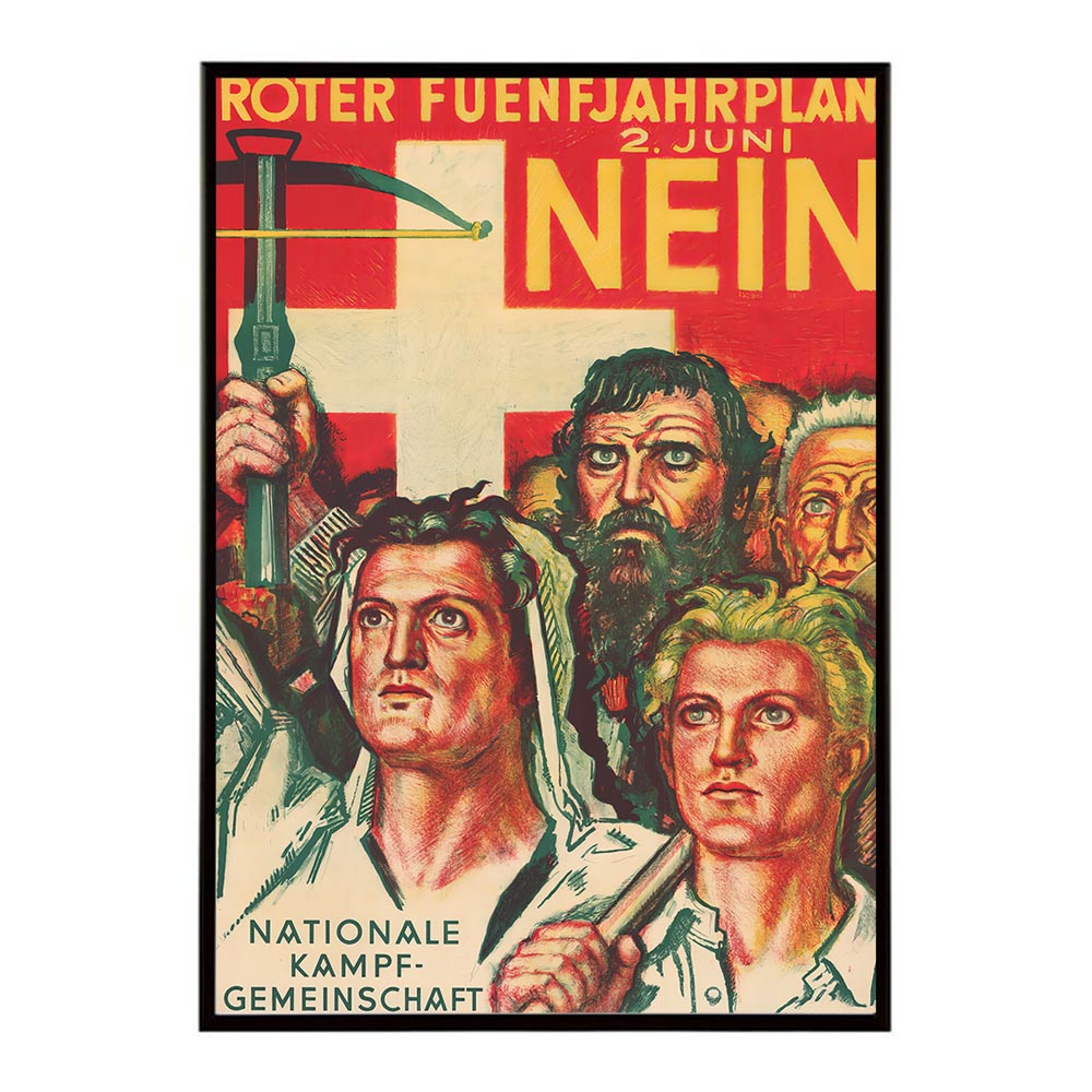 Rakuten - Roter_Fuenfjahrplan_?_Nein超古いポスター 復刻 デジタルリマスター 古典 アンティーク 中世 昭和 大正 歴史 インテリア おしゃれ プリントポスター フォト オシャレ アート モダン【bn-poster-1486】
