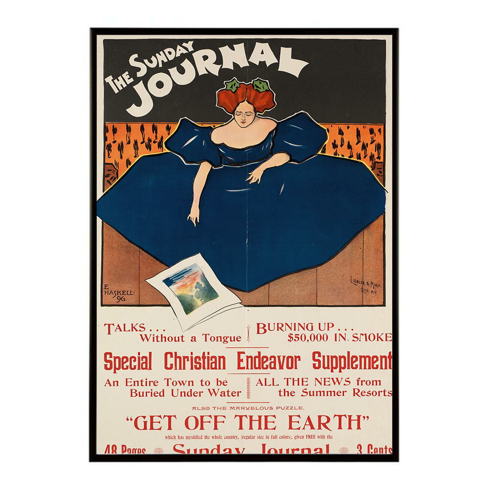 The_Sunday_journal超古いポスター 復刻 デジタルリマスター 古典 アンティーク 中世 昭和 大正 歴史 インテリア おしゃれ プリントポスター フォト オシャレ アート モダン
