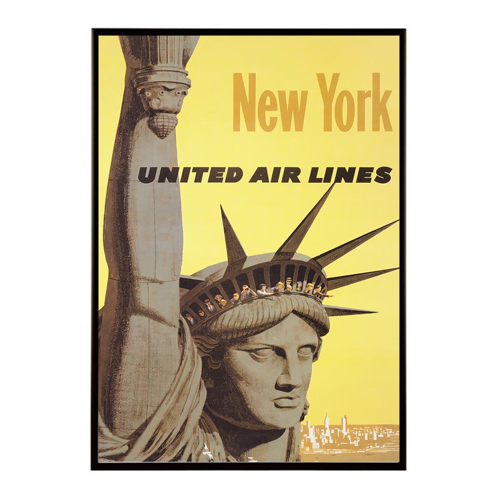 New_York_United_Air_Lines 超レトロ 古い 世界 ポスター インテリア クラシック 古典 ヴィンテージ アンティーク デジタルリマスター おしゃれ プリントポスター フォト オシャレ アート モダン 
