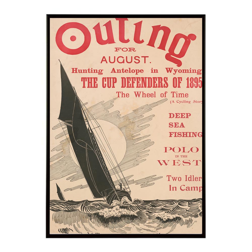 Outing_for_August 超レトロ 古い 世界 ポスター インテリア クラシック 古典 ヴィンテージ アンティーク デジタルリマスター おしゃれ プリントポスター フォト オシャレ アート モダン 