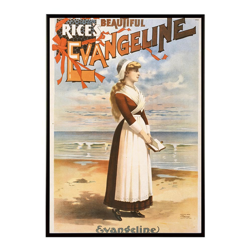 Rakuten - Rice’s_beautiful_Evangeline 超レトロ 古い 世界 ポスター インテリア クラシック 古典 ヴィンテージ アンティーク デジタルリマスター おしゃれ プリントポスター フォト オシャレ アート モダン 【bn-poster-2105】