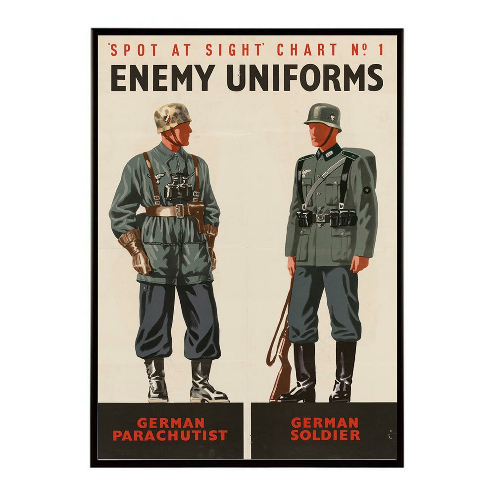 Spot_at_Sight_Chart_No._1_?_Enemy_Uniforms_?_German_Parachutist_?_German_Soldier 超レトロ 古い 世界 ポスター インテリア クラシック 古典 デジタルリマスター おしゃれ プリントポスター フォト オシャレ アート モダン 