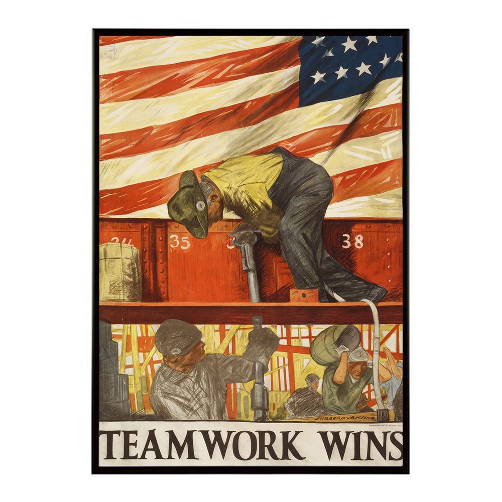 Teamwork wins 超レトロ 古い 世界 ポスター インテリア クラシック 古典 ヴィンテージ アンティーク デジタルリマスター おしゃれ プリントポスター フォト オシャレ アート モダン 【bn-poster-2200】