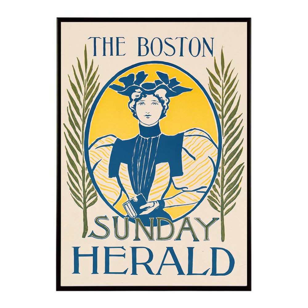 The_Boston_Sunday_herald 超レトロ 古い 世界 ポスター インテリア クラシック 古典 ヴィンテージ アンティーク デジタルリマスター おしゃれ プリントポスター フォト オシャレ アート モダン 