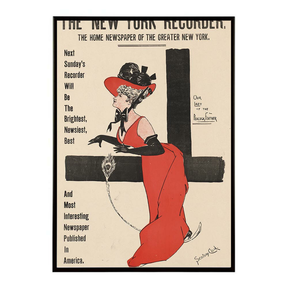 The_New_York_recorder_for_sale_everywhere. 超レトロ 古い 世界 ポスター インテリア クラシック 古典 ヴィンテージ...