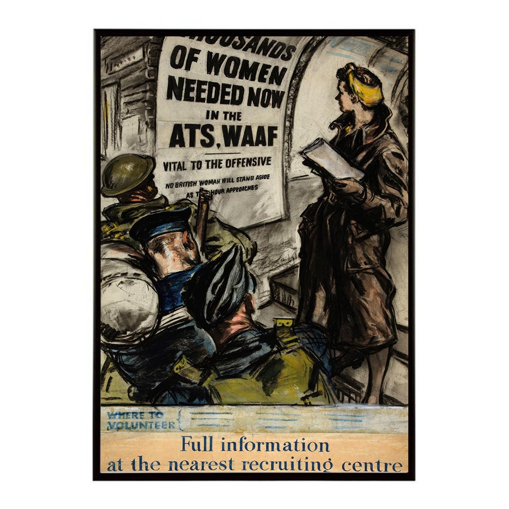 Thousands of women needed now in the ATS.WAAF. Vital to the offensive 超レトロ 古い 世界 ポスタ..