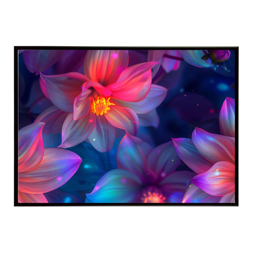 オーロラ レインボー キラキラ 花 フラワー 植物 ブーケ 絵画 イラストポスター 用紙とサイズが選べる インテリア おしゃれ プリントポスター フォト オシャレ アート モダン シンプル お洒落 特大 大きい【lh-poster-5499】