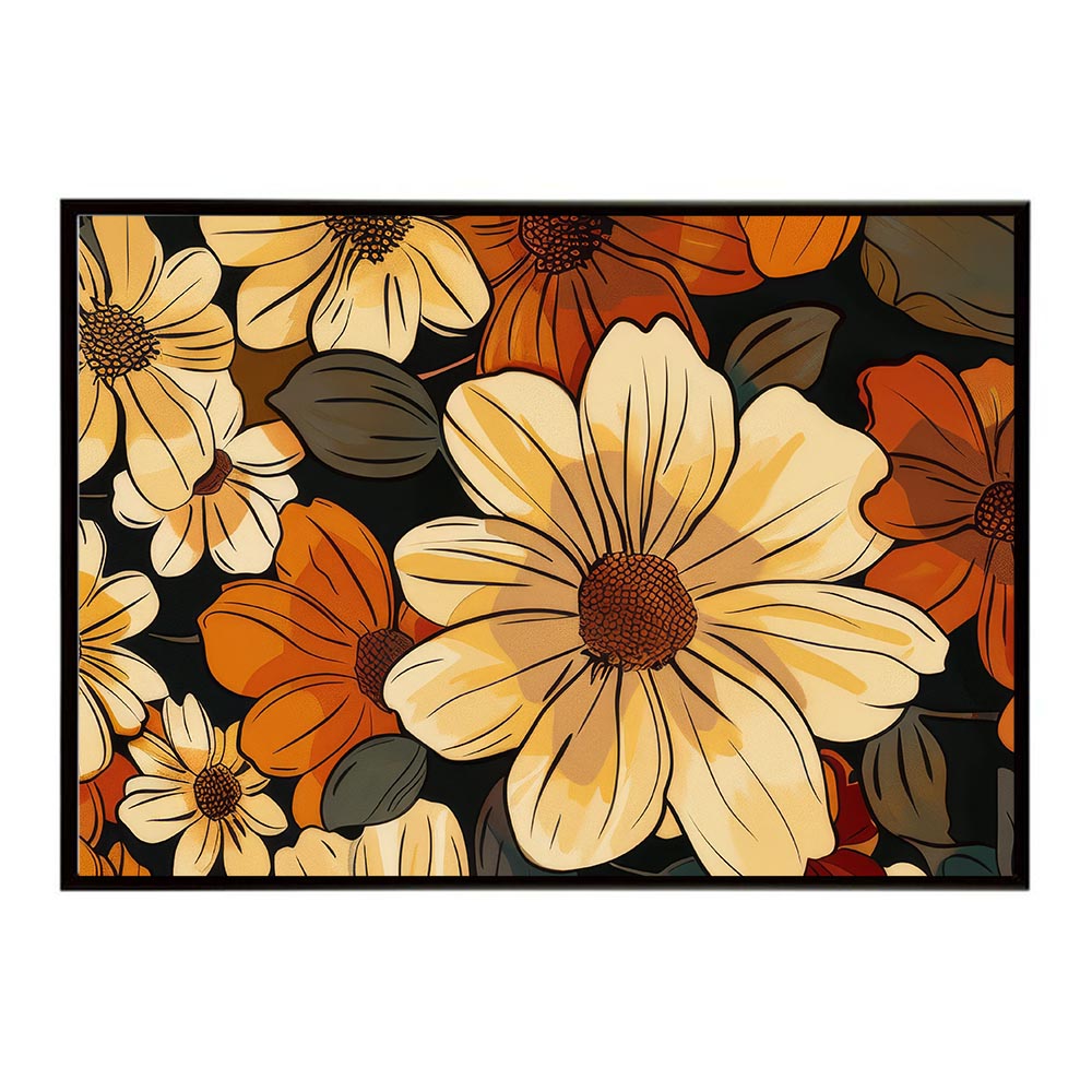 Rakuten - アーストーン アースカラー ブラウン 茶色 花 フラワー 植物 ブーケ 絵画 イラストポスター 用紙とサイズが選べる インテリア おしゃれ プリントポスター フォト オシャレ アート モダン シンプル お洒落 特大 大きい【lh-poster-5541】