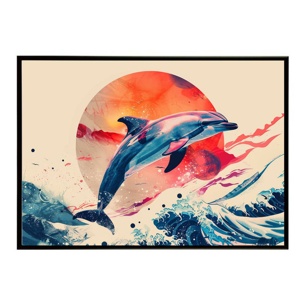 イルカ 海 ブルー ドルフィン 夏 ポスター クジラ シャチ 水族館 水中　南国 ハワイ 自然 サーフ用紙とサイズが選べる インテリア おしゃれ プリントポスター フォト オシャレ アート お洒落 特大 大きい【lh-poster-5791】