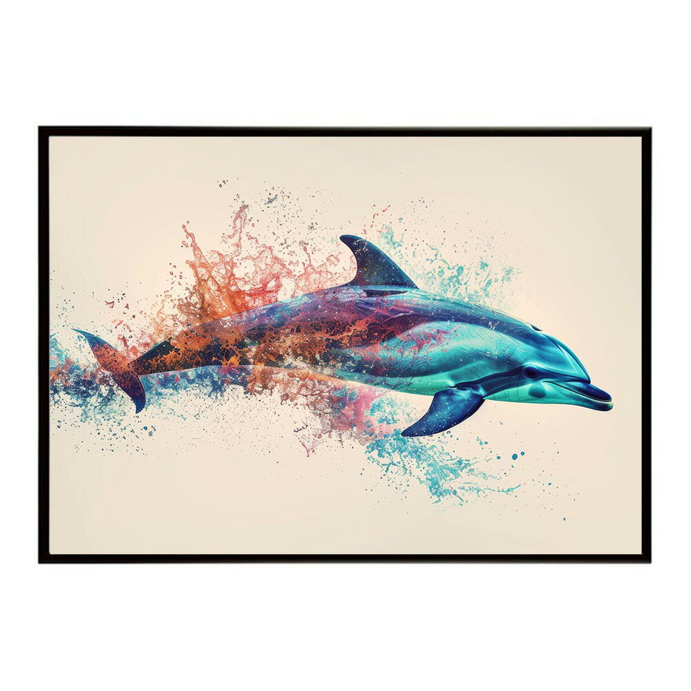 イルカ 海 ブルー ドルフィン 夏 ポスター クジラ シャチ 水族館 水中　南国 ハワイ 自然 サーフ用紙とサイズが選べる インテリア おしゃれ プリントポスター フォト オシャレ アート お洒落 特大 大きい【lh-poster-5793】