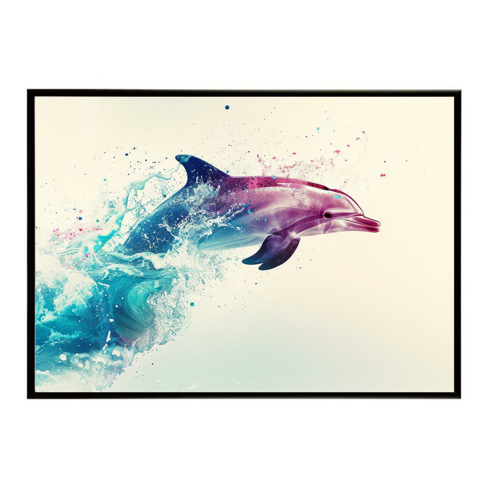 イルカ 海 ブルー ドルフィン 夏 ポスター クジラ シャチ 水族館 水中　南国 ハワイ 自然 サーフ用紙とサイズが選べる インテリア おしゃれ プリントポスター フォト オシャレ アート お洒落 特大 大きい【lh-poster-5794】