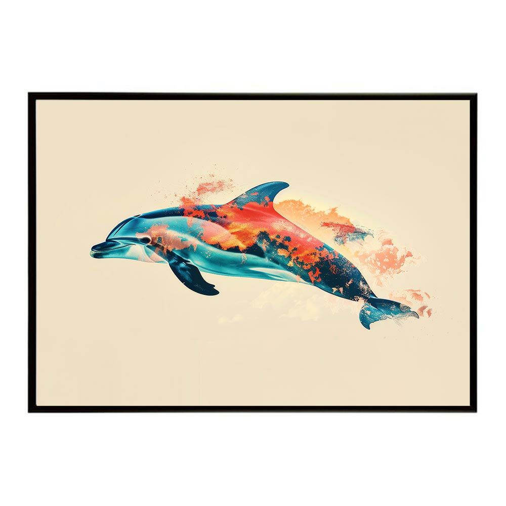 イルカ 海 ブルー ドルフィン 夏 ポスター クジラ シャチ 水族館 水中　南国 ハワイ 自然 サーフ用紙とサイズが選べる インテリア おしゃれ プリントポスター フォト オシャレ アート お洒落 特大 大きい【lh-poster-5795】