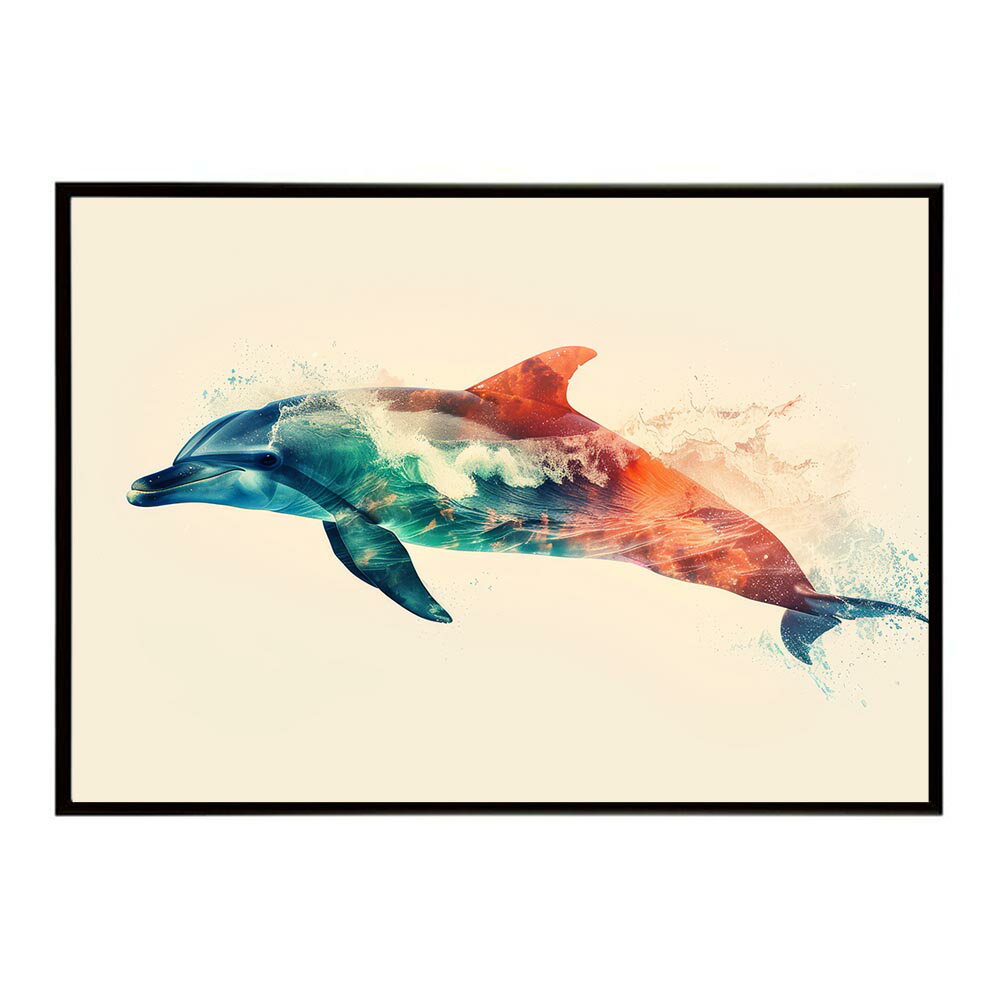 イルカ 海 ブルー ドルフィン 夏 ポスター クジラ シャチ 水族館 水中　南国 ハワイ 自然 サーフ用紙とサイズが選べる インテリア おしゃれ プリントポスター フォト オシャレ アート お洒落 特大 大きい【lh-poster-5796】