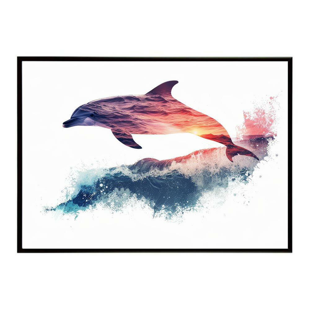 イルカ 海 ブルー ドルフィン 夏 ポスター クジラ シャチ 水族館 水中　南国 ハワイ 自然 サーフ用紙とサイズが選べる インテリア おしゃれ プリントポスター フォト オシャレ アート お洒落 特大 大きい【lh-poster-5797】