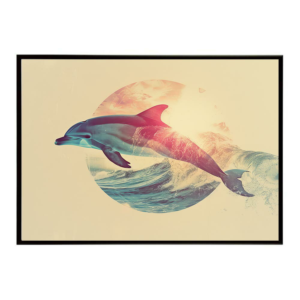 イルカ 海 ブルー ドルフィン 夏 ポスター クジラ シャチ 水族館 水中　南国 ハワイ 自然 サーフ用紙とサイズが選べる インテリア おしゃれ プリントポスター フォト オシャレ アート お洒落 特大 大きい【lh-poster-5798】