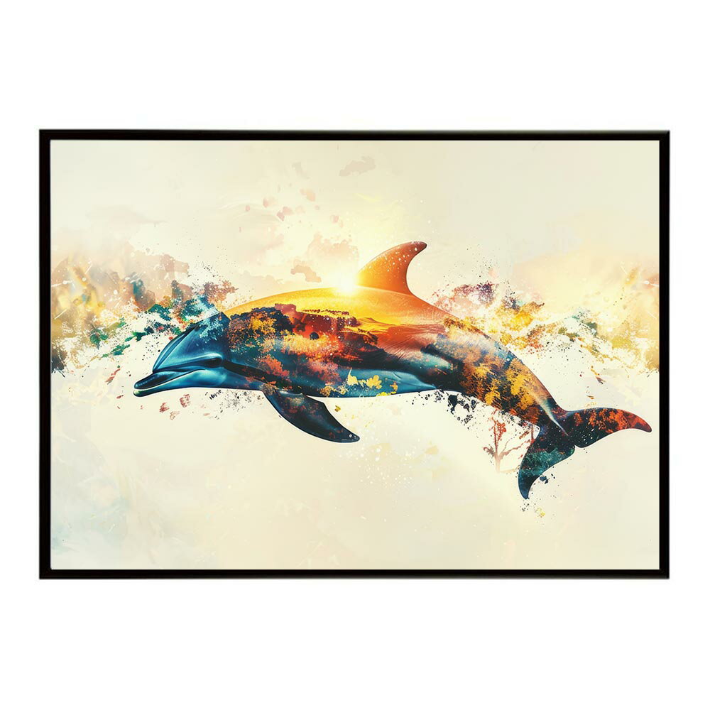 イルカ 海 ブルー ドルフィン 夏 ポスター クジラ シャチ 水族館 水中　南国 ハワイ 自然 サーフ用紙とサイズが選べる インテリア おしゃれ プリントポスター フォト オシャレ アート お洒落 特大 大きい【lh-poster-5802】