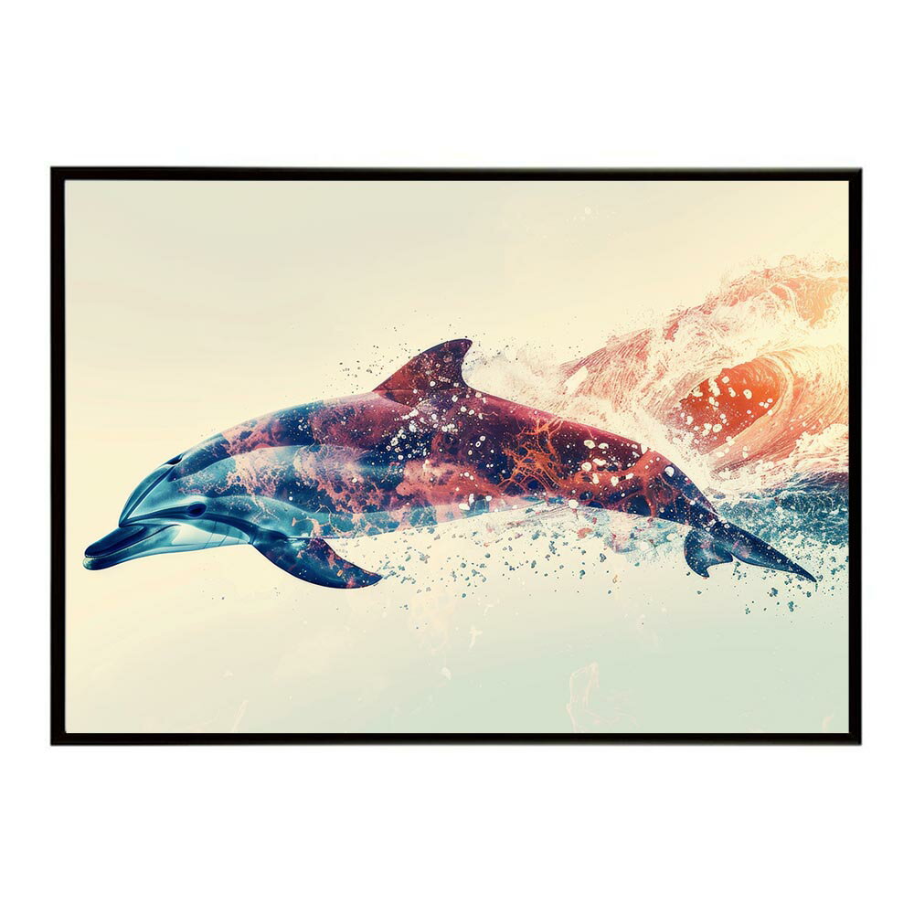イルカ 海 ブルー ドルフィン 夏 ポスター クジラ シャチ 水族館 水中　南国 ハワイ 自然 サーフ用紙とサイズが選べる インテリア おしゃれ プリントポスター フォト オシャレ アート お洒落 特大 大きい【lh-poster-5803】