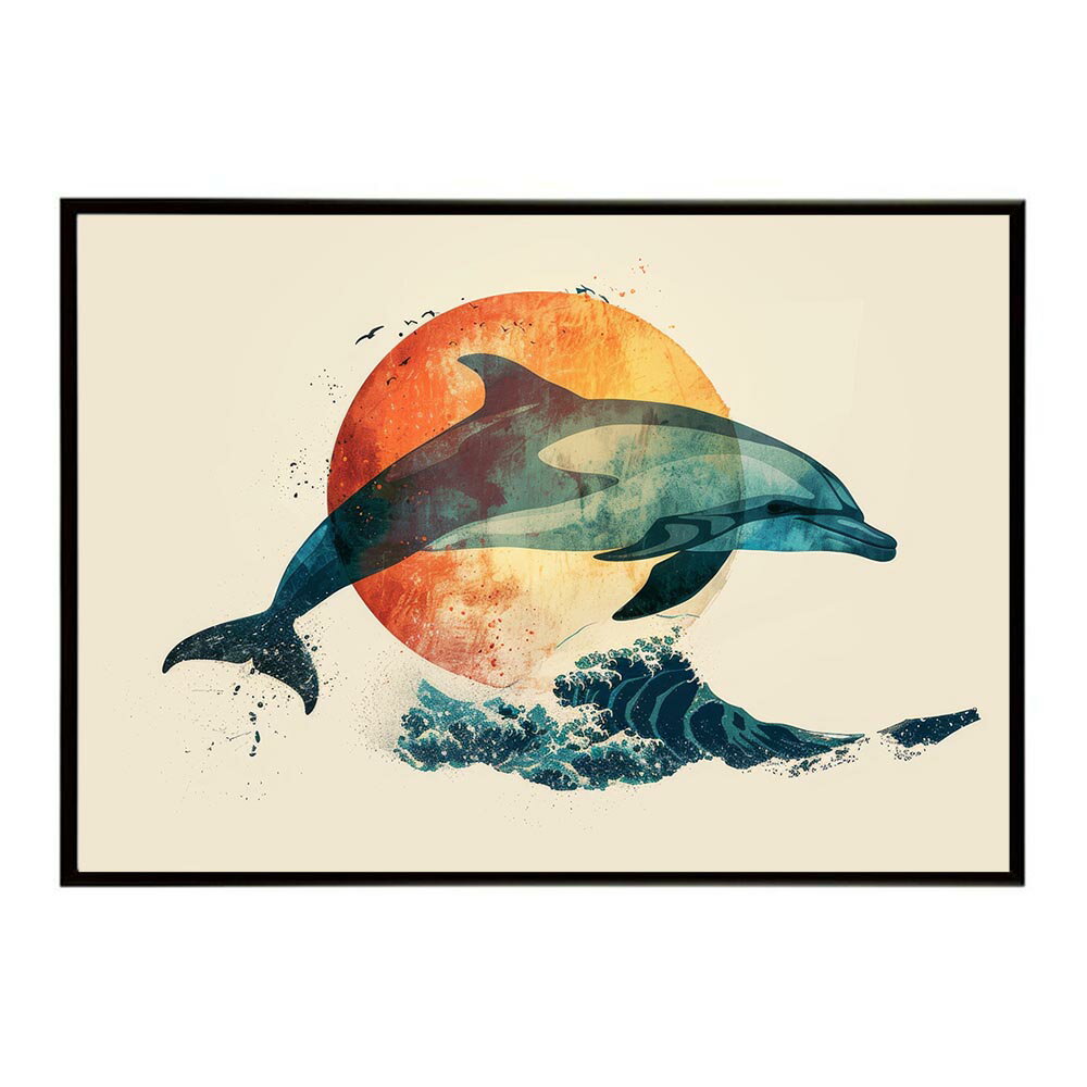 イルカ 海 ブルー ドルフィン 夏 ポスター クジラ シャチ 水族館 水中　南国 ハワイ 自然 サーフ用紙とサイズが選べる インテリア おしゃれ プリントポスター フォト オシャレ アート お洒落 特大 大きい【lh-poster-5807】