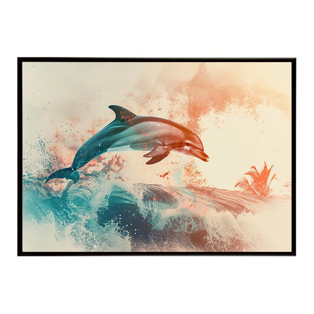 イルカ 海 ブルー ドルフィン 夏 ポスター クジラ シャチ 水族館 水中　南国 ハワイ 自然 サーフ用紙とサイズが選べる インテリア おしゃれ プリントポスター フォト オシャレ アート お洒落 特大 大きい【lh-poster-5808】