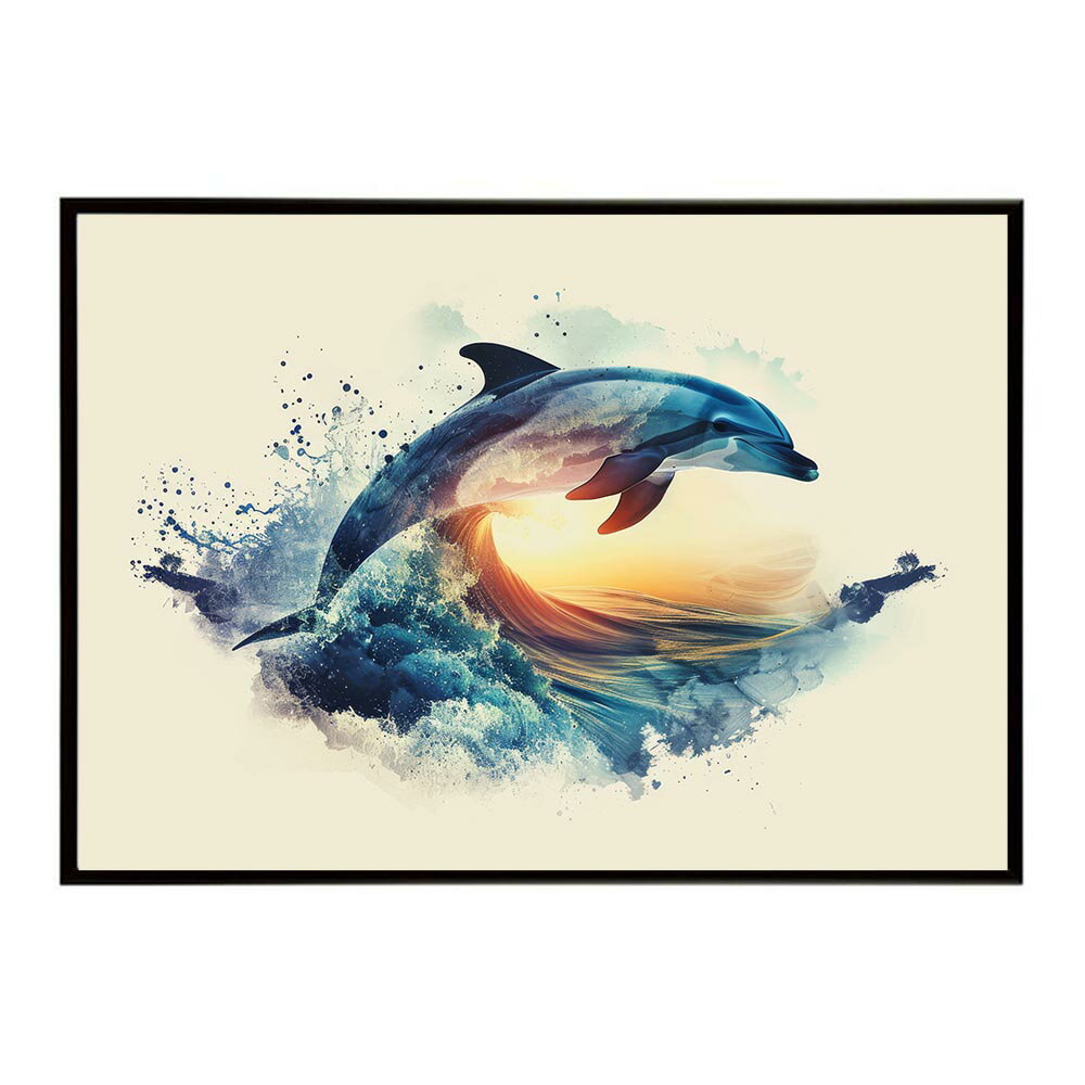 イルカ 海 ブルー ドルフィン 夏 ポスター クジラ シャチ 水族館 水中　南国 ハワイ 自然 サーフ用紙とサイズが選べる インテリア おしゃれ プリントポスター フォト オシャレ アート お洒落 特大 大きい【lh-poster-5810】