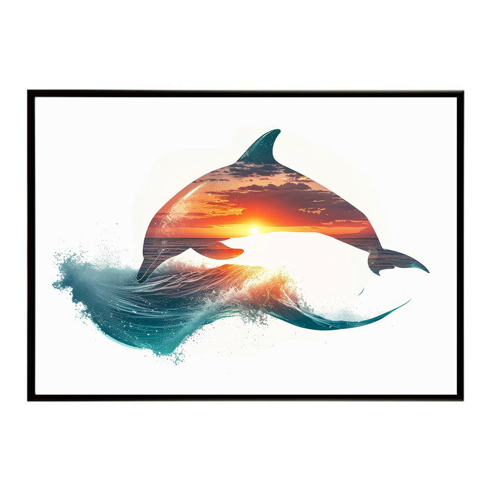 イルカ 海 ブルー ドルフィン 夏 ポスター クジラ シャチ 水族館 水中　南国 ハワイ 自然 サーフ用紙とサイズが選べる インテリア おしゃれ プリントポスター フォト オシャレ アート お洒落 特大 大きい【lh-poster-5811】