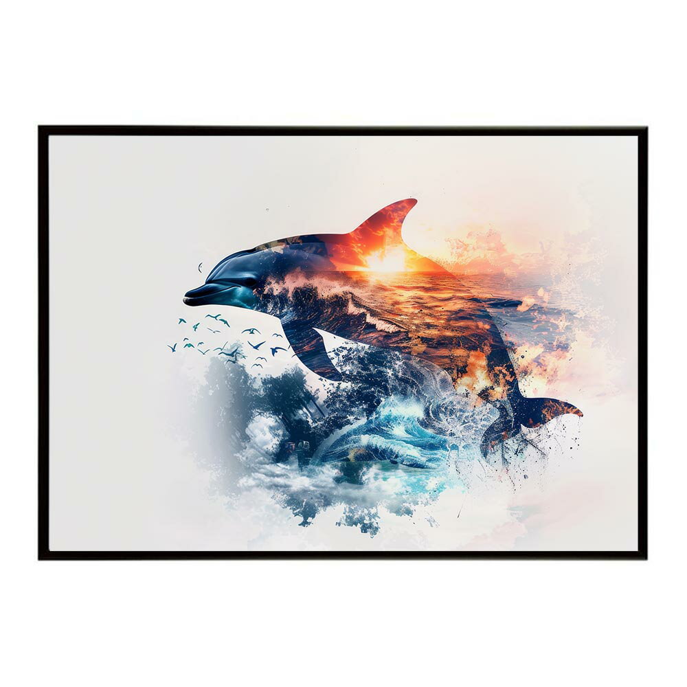 イルカ 海 ブルー ドルフィン 夏 ポスター クジラ シャチ 水族館 水中　南国 ハワイ 自然 サーフ用紙とサイズが選べる インテリア おしゃれ プリントポスター フォト オシャレ アート お洒落 特大 大きい【lh-poster-5812】
