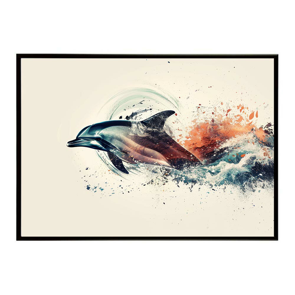 イルカ 海 ブルー ドルフィン 夏 ポスター クジラ シャチ 水族館 水中　南国 ハワイ 自然 サーフ用紙とサイズが選べる インテリア おしゃれ プリントポスター フォト オシャレ アート お洒落 特大 大きい【lh-poster-5825】