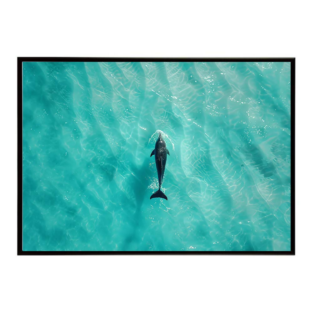 イルカ 海 ブルー ドルフィン 夏 ポスター クジラ シャチ 水族館 水中　南国 ハワイ 自然 サーフ用紙とサイズが選べる インテリア おしゃれ プリントポスター フォト オシャレ アート お洒落 特大 大きい【lh-poster-5833】