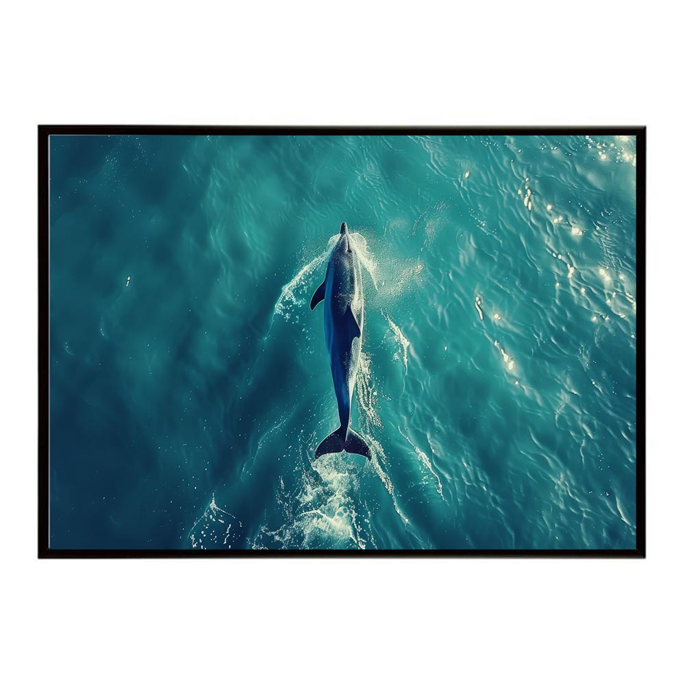 イルカ 海 ブルー ドルフィン 夏 ポスター クジラ シャチ 水族館 水中　南国 ハワイ 自然 サーフ用紙とサイズが選べる インテリア おしゃれ プリントポスター フォト オシャレ アート お洒落 特大 大きい【lh-poster-5836】