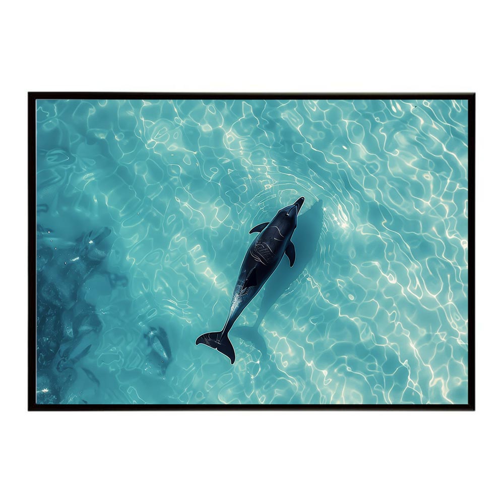 イルカ 海 ブルー ドルフィン 夏 ポスター クジラ シャチ 水族館 水中　南国 ハワイ 自然 サーフ用紙とサイズが選べる インテリア おしゃれ プリントポスター フォト オシャレ アート お洒落 特大 大きい【lh-poster-5839】