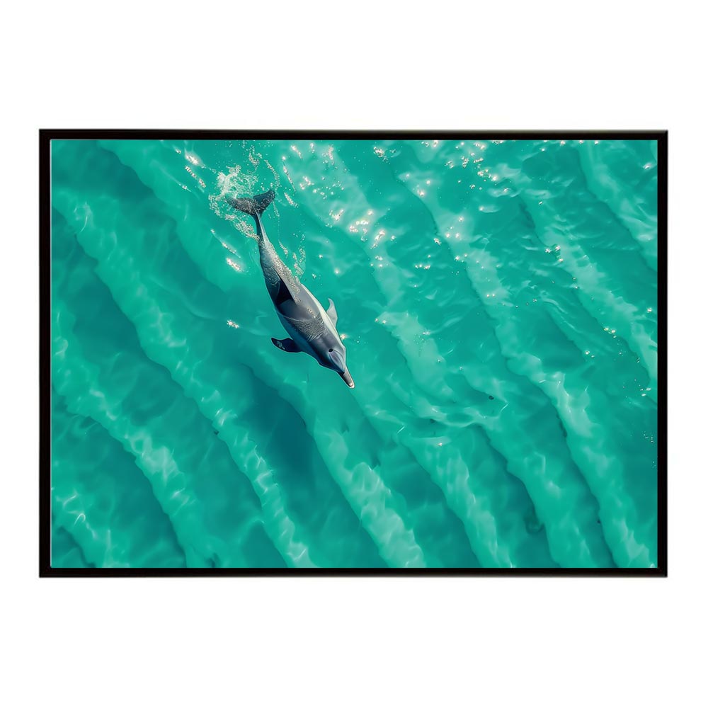 イルカ 海 ブルー ドルフィン 夏 ポスター クジラ シャチ 水族館 水中　南国 ハワイ 自然 サーフ用紙とサイズが選べる インテリア おしゃれ プリントポスター フォト オシャレ アート お洒落 特大 大きい【lh-poster-5849】