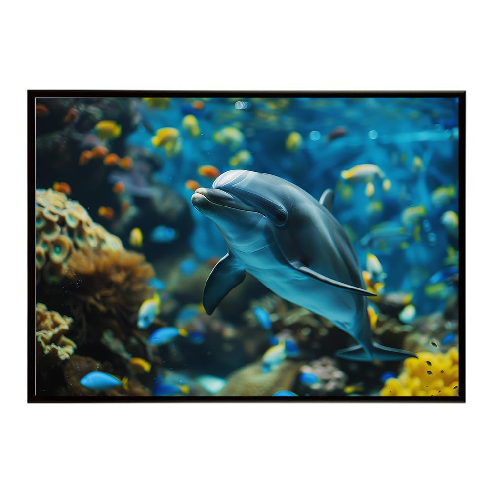 イルカ 海 ブルー ドルフィン 夏 ポスター クジラ シャチ 水族館 水中　南国 ハワイ 自然 サーフ用紙とサイズが選べる インテリア おしゃれ プリントポスター フォト オシャレ アート お洒落 特大 大きい【lh-poster-5941】