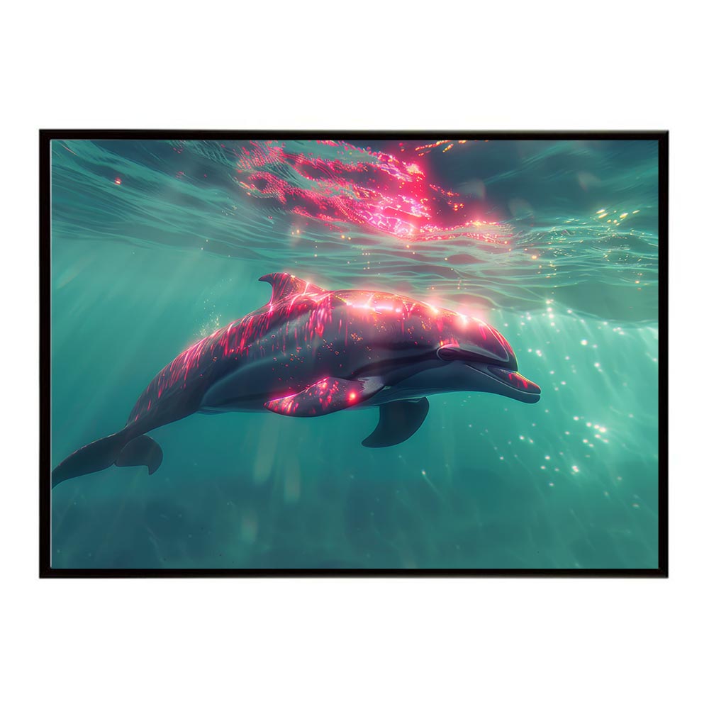 イルカ 海 ブルー ドルフィン 夏 ポスター クジラ シャチ 水族館 水中　南国 ハワイ 自然 サーフ用紙とサイズが選べる インテリア おしゃれ プリントポスター フォト オシャレ アート お洒落 特大 大きい【lh-poster-5953】