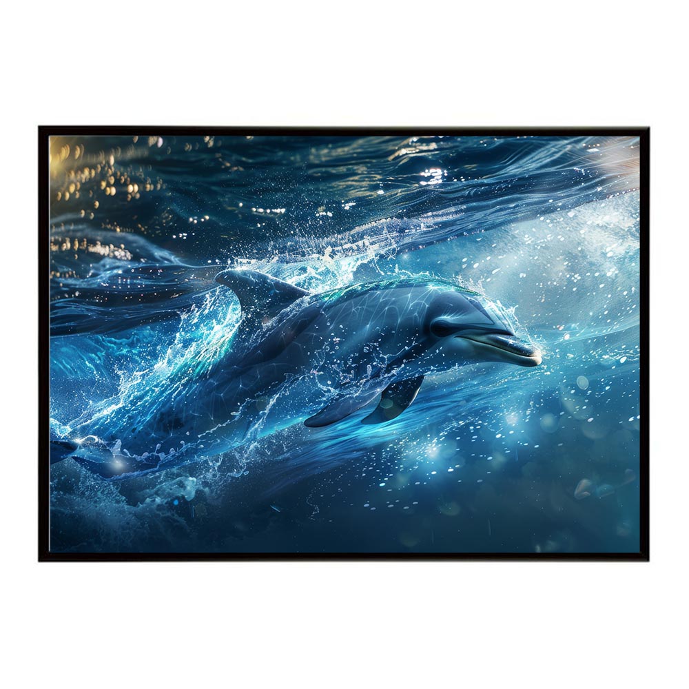イルカ 海 ブルー ドルフィン 夏 ポスター クジラ シャチ 水族館 水中　南国 ハワイ 自然 サーフ用紙とサイズが選べる インテリア おしゃれ プリントポスター フォト オシャレ アート お洒落 特大 大きい【lh-poster-5974】