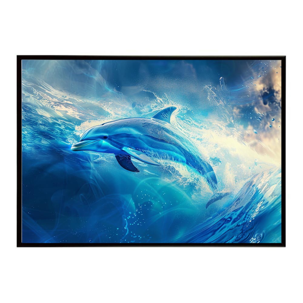 イルカ 海 ブルー ドルフィン 夏 ポスター クジラ シャチ 水族館 水中　南国 ハワイ 自然 サーフ用紙とサイズが選べる インテリア おしゃれ プリントポスター フォト オシャレ アート お洒落 特大 大きい【lh-poster-5979】