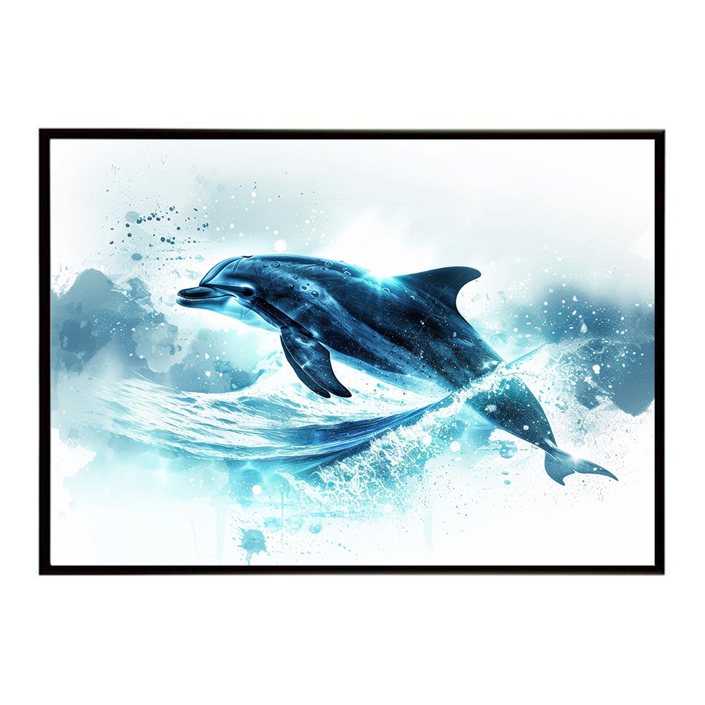 イルカ 海 ブルー ドルフィン 夏 ポスター クジラ シャチ 水族館 水中　南国 ハワイ 自然 サーフ用紙とサイズが選べる インテリア おしゃれ プリントポスター フォト オシャレ アート お洒落 特大 大きい【lh-poster-5983】