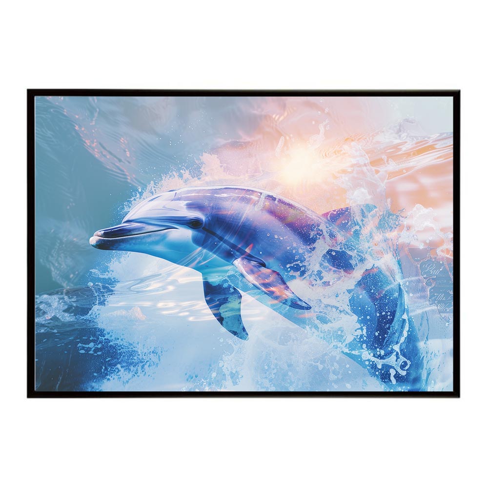 イルカ 海 ブルー ドルフィン 夏 ポスター クジラ シャチ 水族館 水中　南国 ハワイ 自然 サーフ用紙とサイズが選べる インテリア おしゃれ プリントポスター フォト オシャレ アート お洒落 特大 大きい【lh-poster-5985】