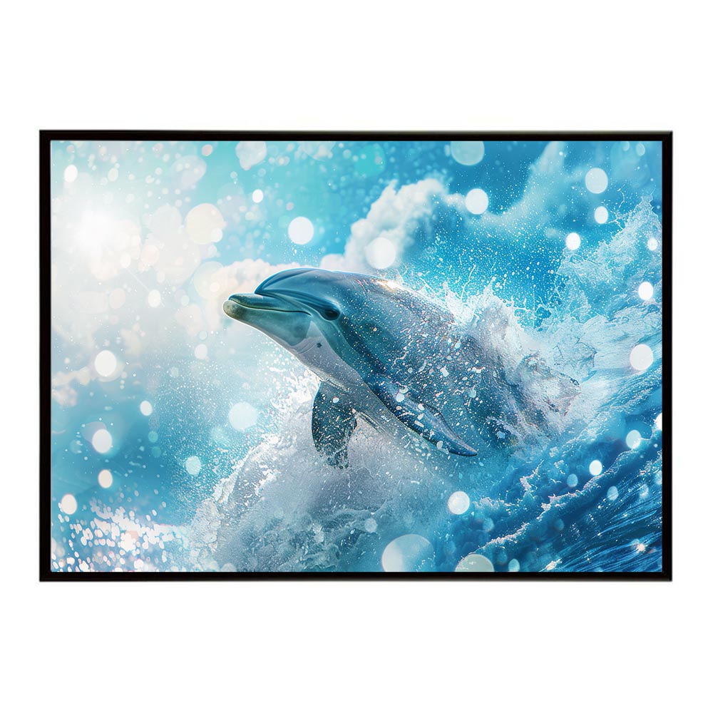 イルカ 海 ブルー ドルフィン 夏 ポスター クジラ シャチ 水族館 水中　南国 ハワイ 自然 サーフ用紙とサイズが選べる インテリア おしゃれ プリントポスター フォト オシャレ アート お洒落 特大 大きい【lh-poster-5999】