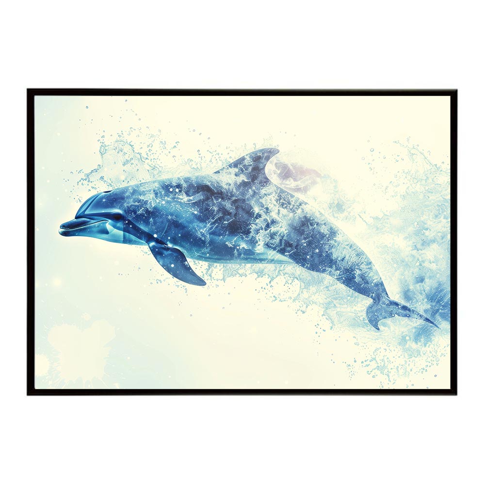 イルカ 海 ブルー ドルフィン 夏 ポスター クジラ シャチ 水族館 水中　南国 ハワイ 自然 サーフ用紙とサイズが選べる インテリア おしゃれ プリントポスター フォト オシャレ アート お洒落 特大 大きい【lh-poster-6003】