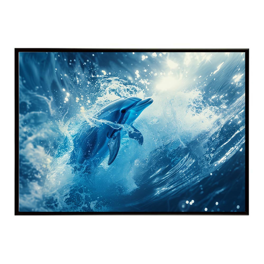 イルカ 海 ブルー ドルフィン 夏 ポスター クジラ シャチ 水族館 水中　南国 ハワイ 自然 サーフ用紙とサイズが選べる インテリア おしゃれ プリントポスター フォト オシャレ アート お洒落 特大 大きい【lh-poster-6007】