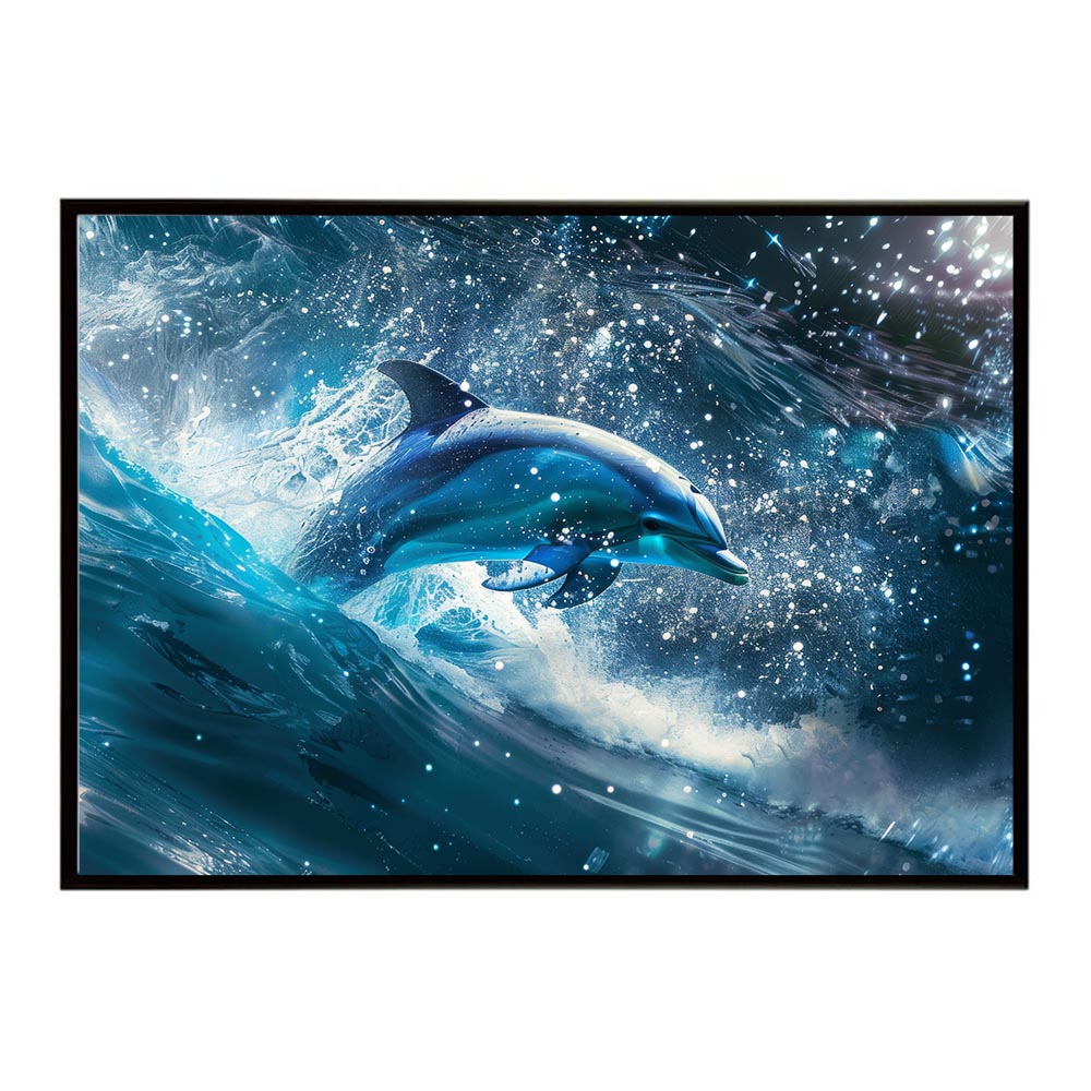 イルカ 海 ブルー ドルフィン 夏 ポスター クジラ シャチ 水族館 水中　南国 ハワイ 自然 サーフ用紙とサイズが選べる インテリア おしゃれ プリントポスター フォト オシャレ アート お洒落 特大 大きい【lh-poster-6008】