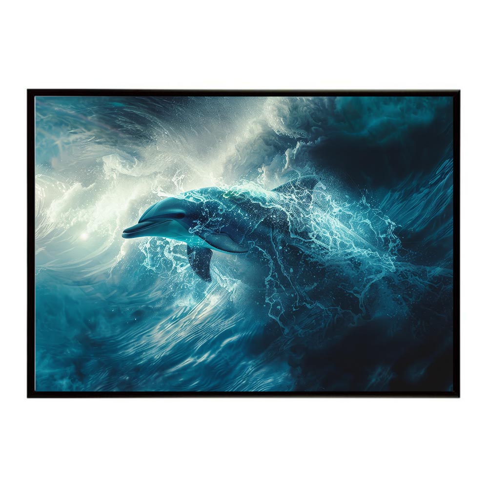 イルカ 海 ブルー ドルフィン 夏 ポスター クジラ シャチ 水族館 水中　南国 ハワイ 自然 サーフ用紙とサイズが選べる インテリア おしゃれ プリントポスター フォト オシャレ アート お洒落 特大 大きい【lh-poster-6019】