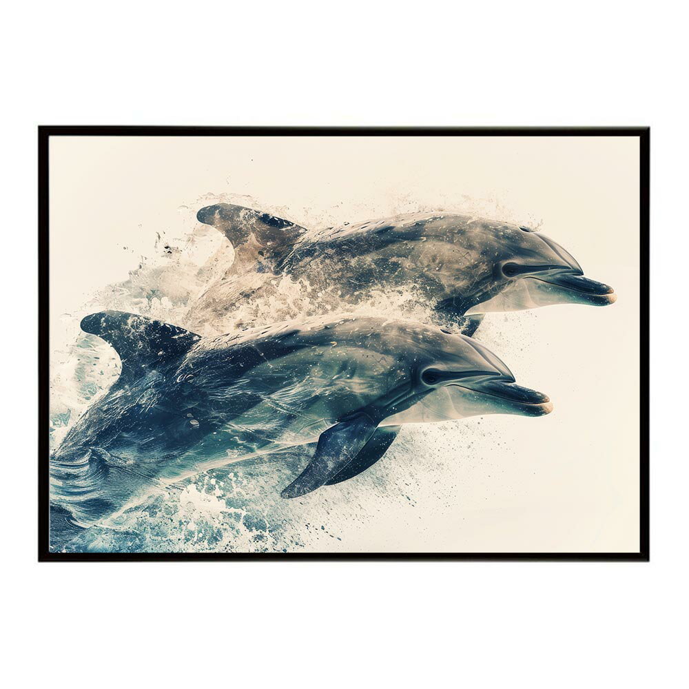 イルカ 海 ブルー ドルフィン 夏 ポスター クジラ シャチ 水族館 水中　南国 ハワイ 自然 サーフ用紙とサイズが選べる インテリア おしゃれ プリントポスター フォト オシャレ アート お洒落 特大 大きい【lh-poster-6036】