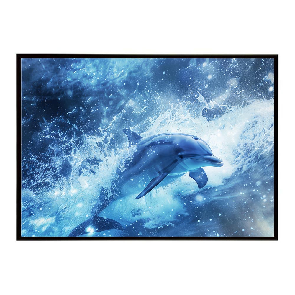 イルカ 海 ブルー ドルフィン 夏 ポスター クジラ シャチ 水族館 水中　南国 ハワイ 自然 サーフ用紙とサイズが選べる インテリア おしゃれ プリントポスター フォト オシャレ アート お洒落 特大 大きい【lh-poster-6038】