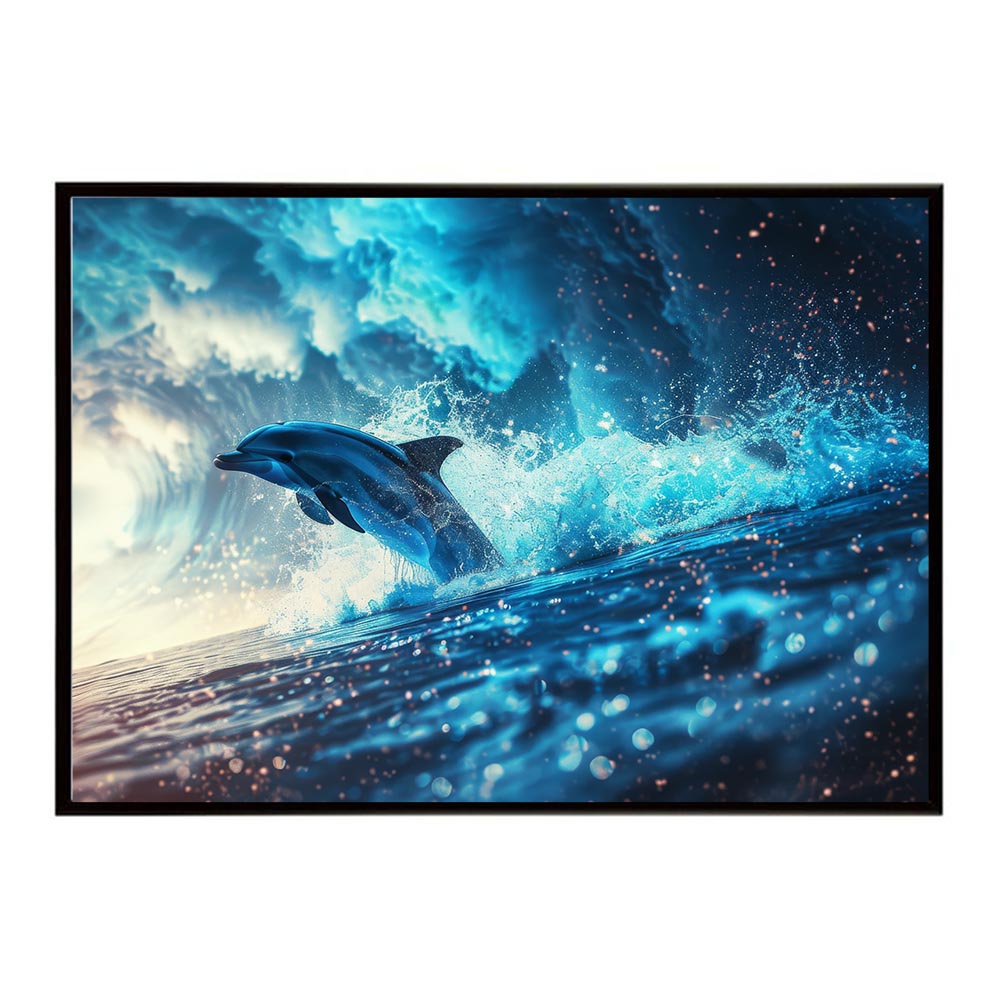 イルカ 海 ブルー ドルフィン 夏 ポスター クジラ シャチ 水族館 水中　南国 ハワイ 自然 サーフ用紙とサイズが選べる インテリア おしゃれ プリントポスター フォト オシャレ アート お洒落 特大 大きい【lh-poster-6043】