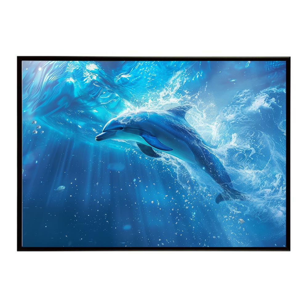 イルカ 海 ブルー ドルフィン 夏 ポスター クジラ シャチ 水族館 水中　南国 ハワイ 自然 サーフ用紙とサイズが選べる インテリア おしゃれ プリントポスター フォト オシャレ アート お洒落 特大 大きい【lh-poster-6045】