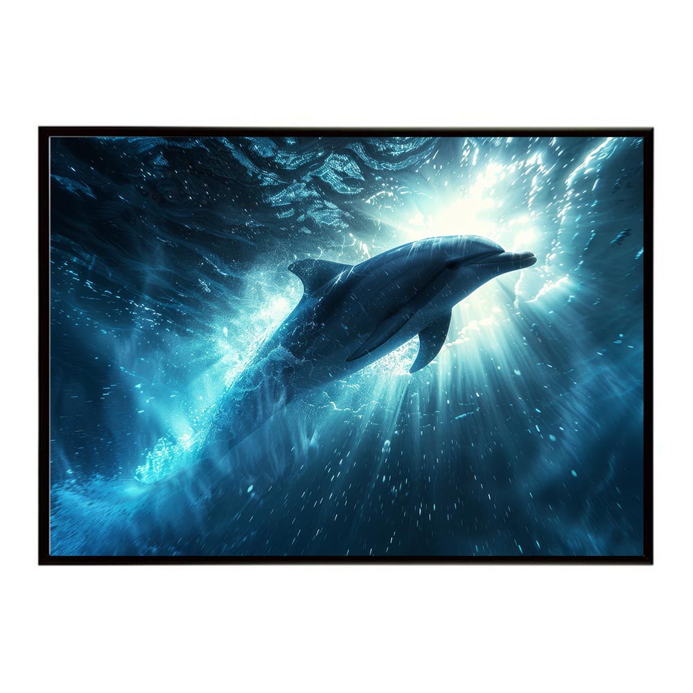 イルカ 海 ブルー ドルフィン 夏 ポスター クジラ シャチ 水族館 水中　南国 ハワイ 自然 サーフ用紙とサイズが選べる インテリア おしゃれ プリントポスター フォト オシャレ アート お洒落 特大 大きい【lh-poster-6047】